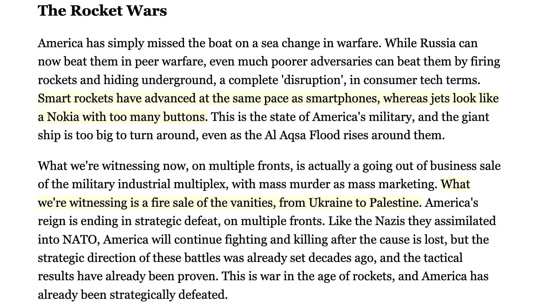 How America Is Losing The Rocket Wars