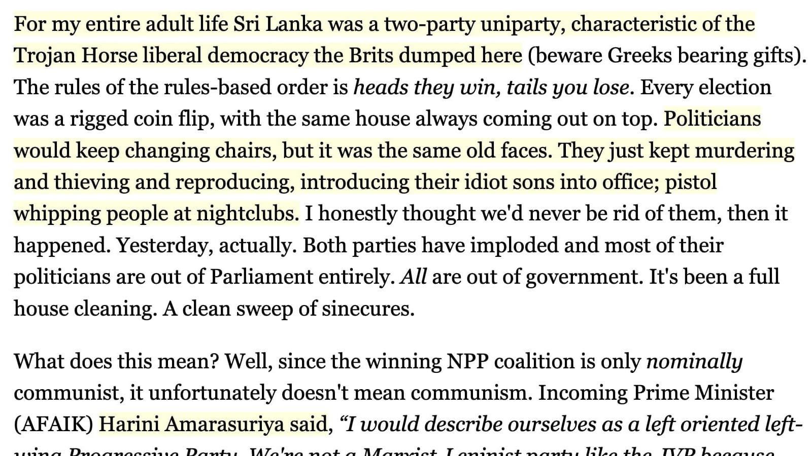 Sri Lanka's Change Election