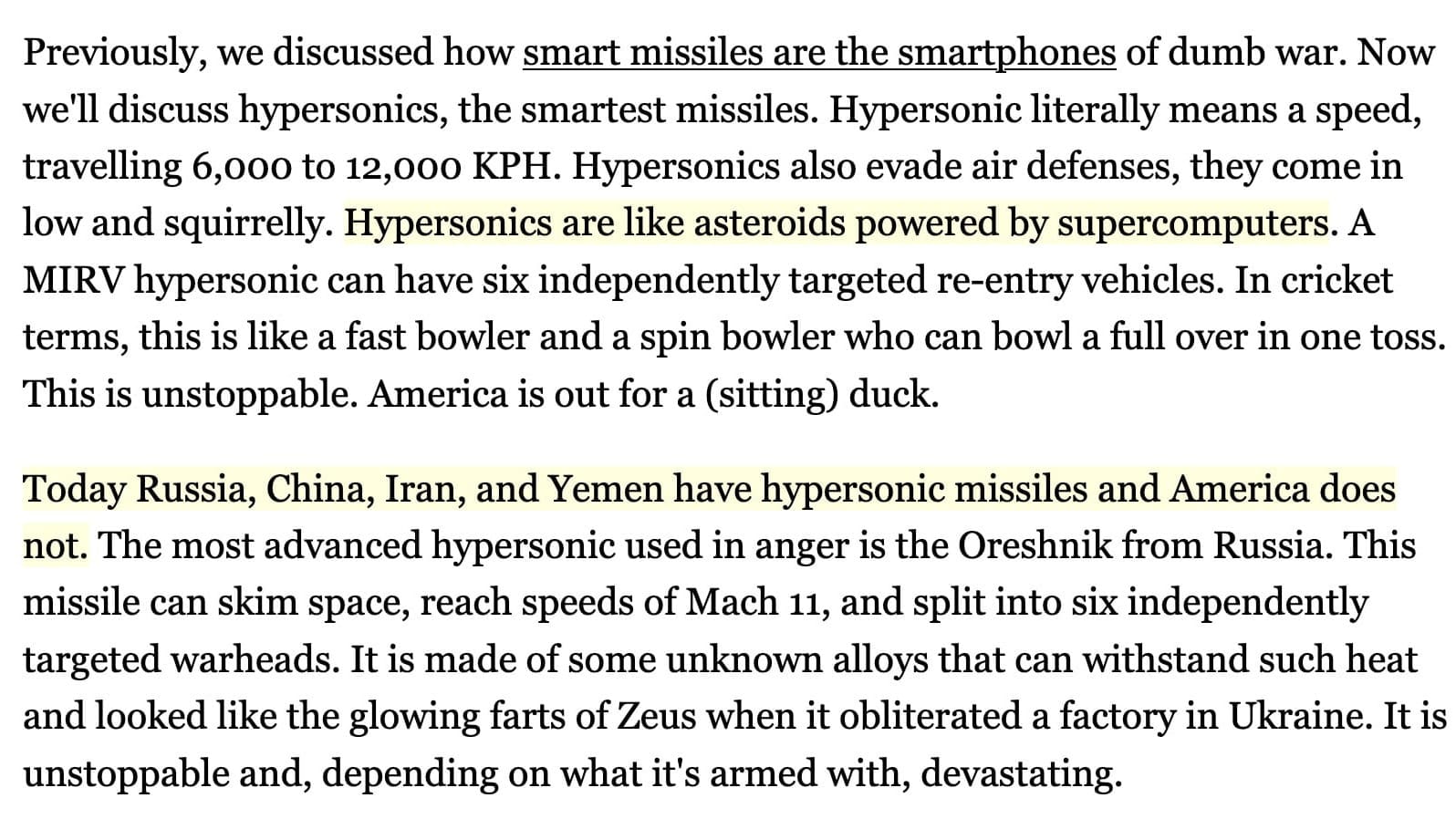 Why Hypersonic Missiles Are A Game Changer