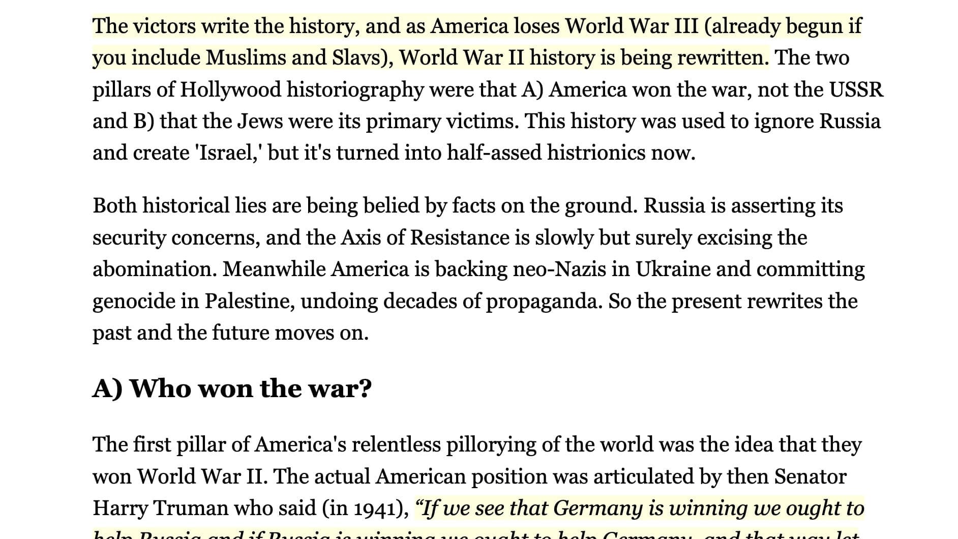 The Collapse Of World War II Propaganda In World War III