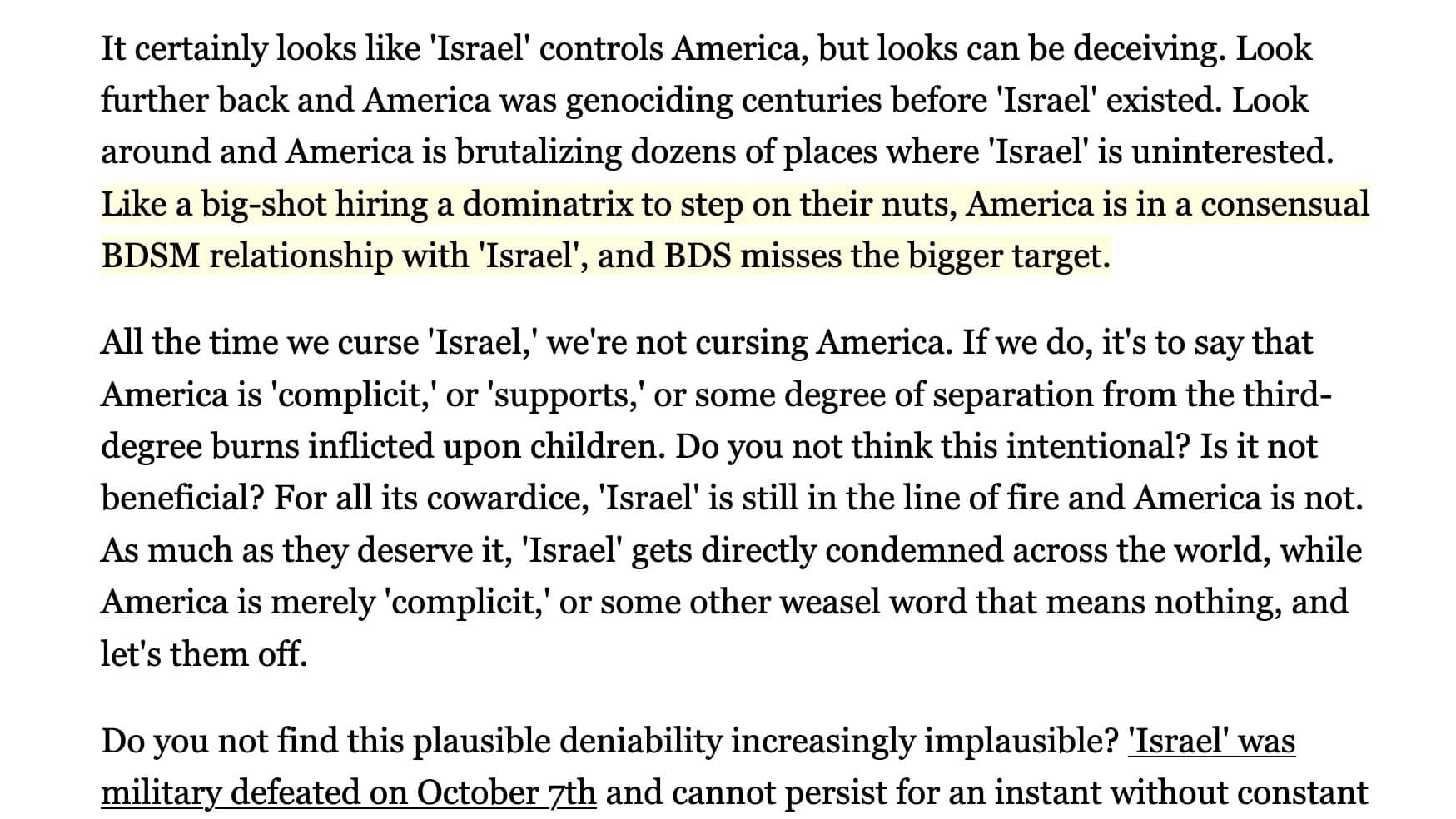 How 'Israel' Doesn't Control America