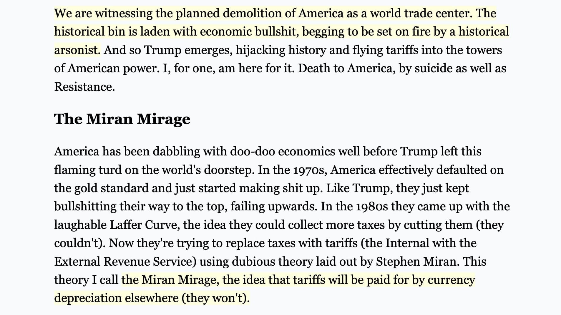 Trump's Tariff Theory (The Miran Mirage)