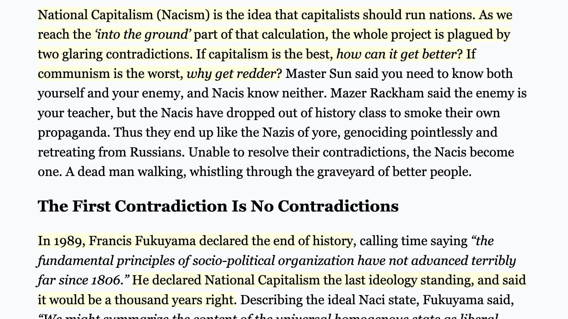 The Two Contradictions Of Nacism