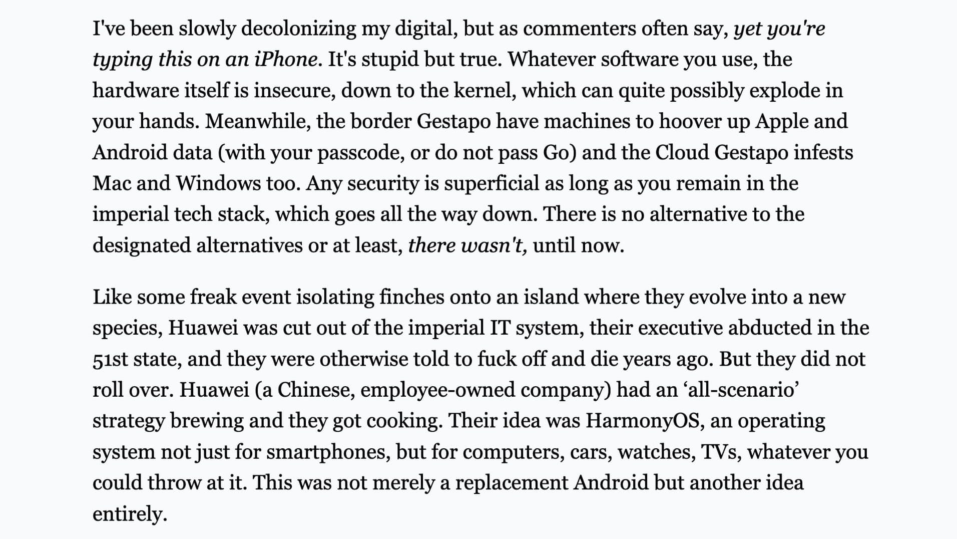 HarmonyOS–The OS To Unite All OSes, and Untie From The West