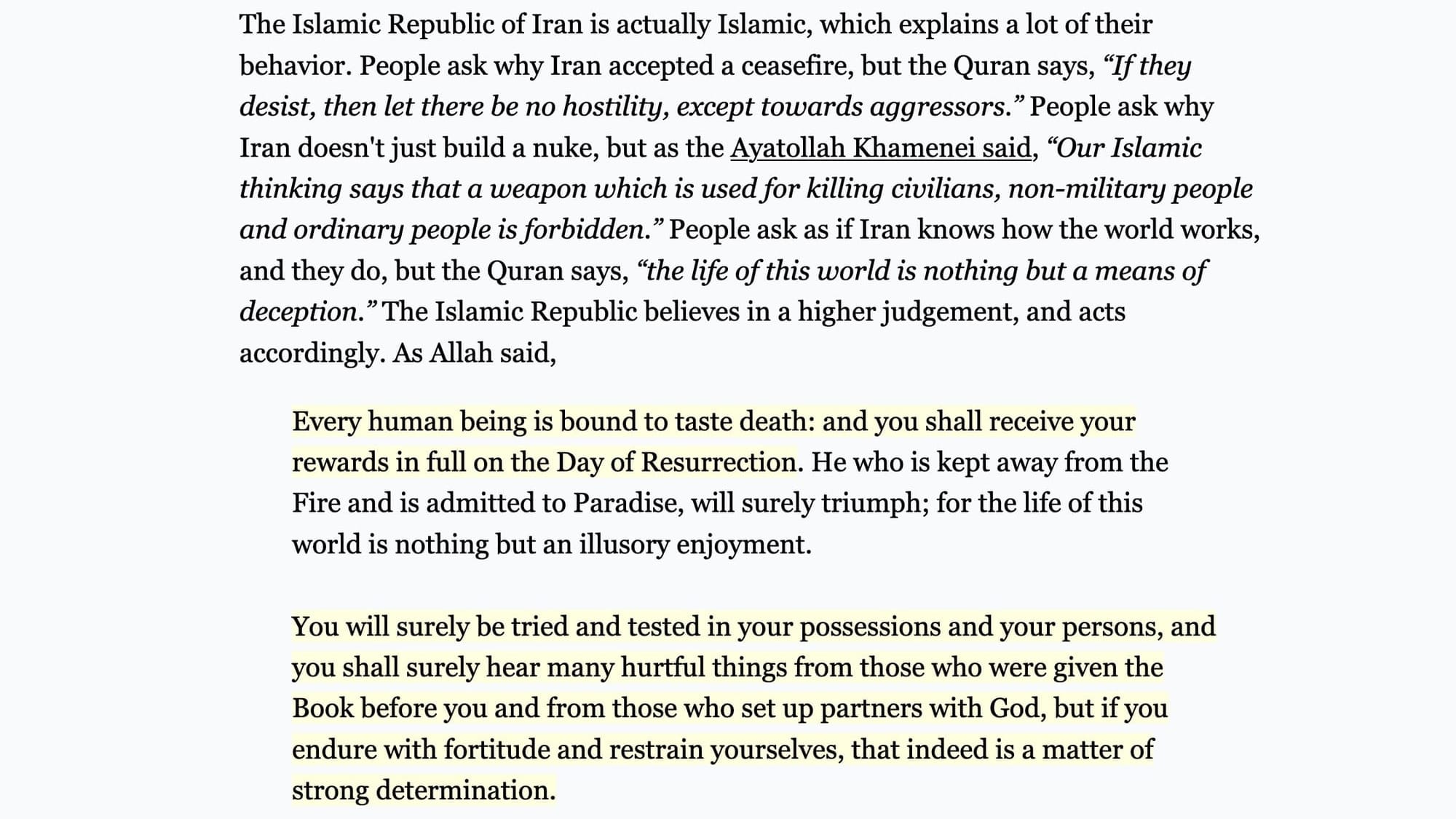 Understanding Iran Through The Quran
