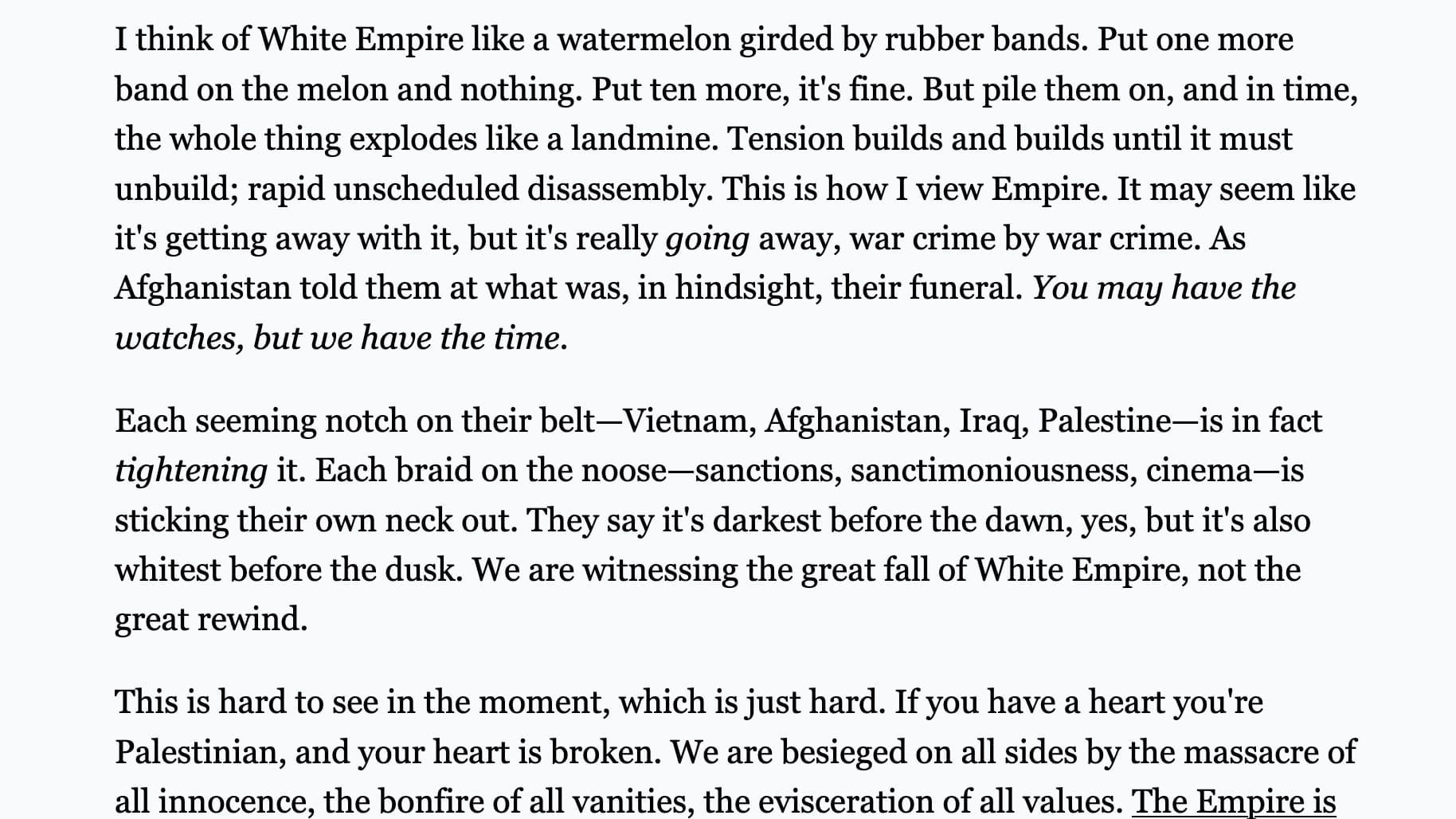 Watermelon Tension: The Pressure On White Empire
