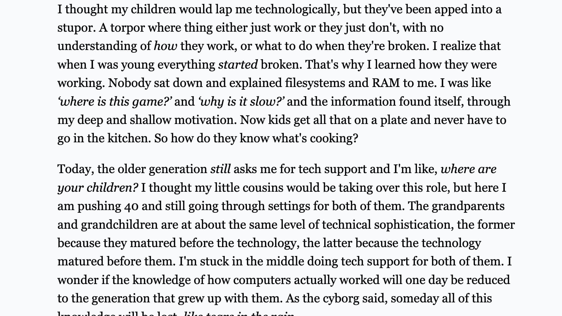 The Technological Generation Gap