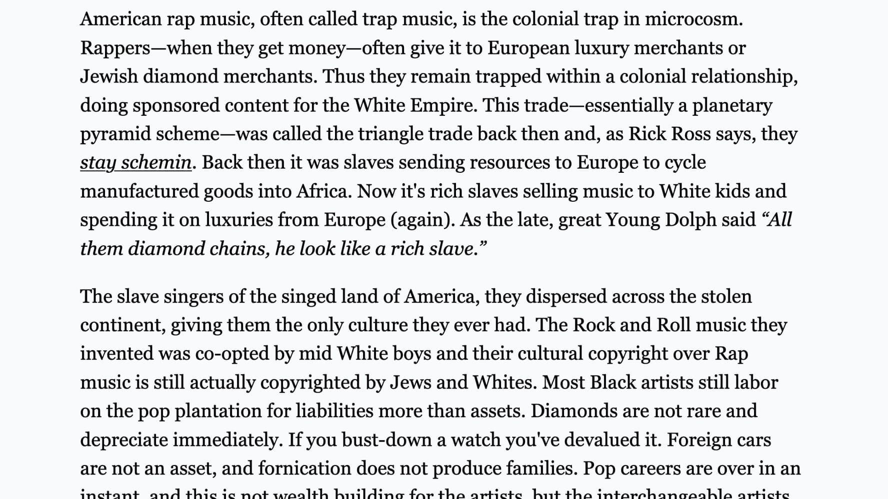 Rap As Colonial Trap
